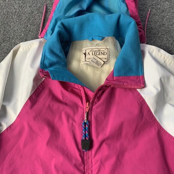 VTG Eddie Bauer A Legend ￼Women’s Jacket Full Zip Retro ￼Pink Blue White Size M - Picture 4 of 11